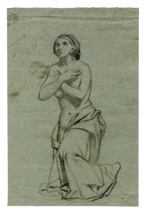 Studio per figura femminile genuflessa.  - Auction Arte Antica, Moderna e Contemporanea [parte I] - Libreria Antiquaria Gonnelli - Casa d'Aste - Gonnelli Casa d'Aste