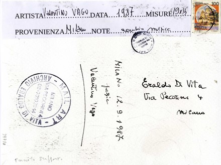  Valentino Vago  (Barlassina, 1931 - 2018) : Senza titolo.  Eraldo Di Vita  - Asta Arte Antica, Moderna e Contemporanea [parte II] - Libreria Antiquaria Gonnelli - Casa d'Aste - Gonnelli Casa d'Aste
