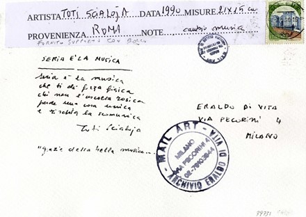  Toti Scialoja  (Roma, 1914 - 1998) : Seria è la musica.  Eraldo Di Vita  - Asta Arte Antica, Moderna e Contemporanea [parte II] - Libreria Antiquaria Gonnelli - Casa d'Aste - Gonnelli Casa d'Aste