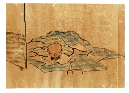  Kawanabe Ky?sai  (Koga (Ibaraki), 1831 - Tokyo, 1889) [attribuito a] : Scena erotica a lume di candela.  - Asta Arte Antica, Moderna e Contemporanea [parte I] - Libreria Antiquaria Gonnelli - Casa d'Aste - Gonnelli Casa d'Aste