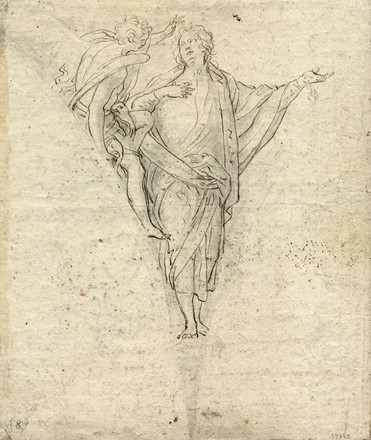 Il profeta Ezechiele (r) / Figura ammantata stante e angelo (v).  - Auction Arte Antica, Moderna e Contemporanea [parte I] - Libreria Antiquaria Gonnelli - Casa d'Aste - Gonnelli Casa d'Aste