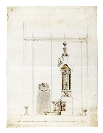  Anonimo del XVIII secolo : Tre grandi studi per baldacchino.  - Asta Arte Antica, Moderna e Contemporanea [parte I] - Libreria Antiquaria Gonnelli - Casa d'Aste - Gonnelli Casa d'Aste