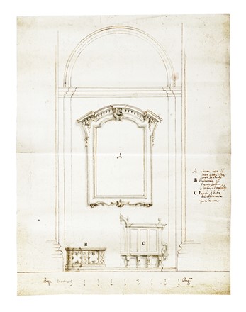  Anonimo del XVIII secolo : Tre grandi studi per baldacchino.  - Asta Arte Antica, Moderna e Contemporanea [parte I] - Libreria Antiquaria Gonnelli - Casa d'Aste - Gonnelli Casa d'Aste