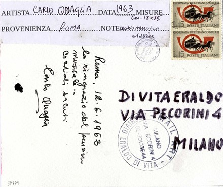  Carlo Quaglia  (Terni, 1903 - Roma, 1970) : Senza titolo.  Eraldo Di Vita  - Asta Arte Antica, Moderna e Contemporanea [parte II] - Libreria Antiquaria Gonnelli - Casa d'Aste - Gonnelli Casa d'Aste