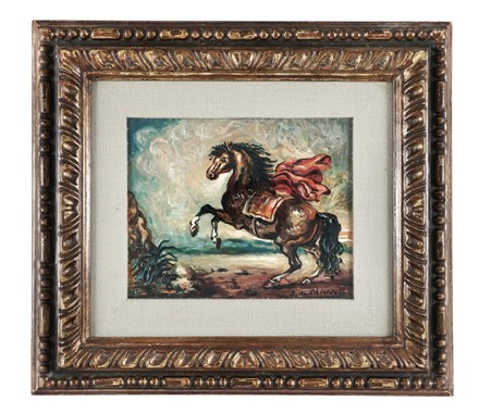  Giorgio De Chirico  (Volos, 1888 - Roma, 1978) : Cavallo con manto rosso.  - Asta Arte Antica, Moderna e Contemporanea [parte II] - Libreria Antiquaria Gonnelli - Casa d'Aste - Gonnelli Casa d'Aste