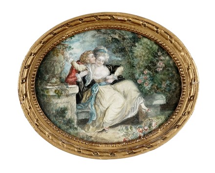  Scuola francese del XVIII secolo : Scena galante.  - Asta Arte Antica, Moderna e Contemporanea [parte I] - Libreria Antiquaria Gonnelli - Casa d'Aste - Gonnelli Casa d'Aste