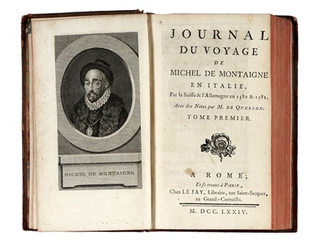  Montaigne Michel Eyquem (de) : Journal du Voyage [...] en Italie, par la Suisse & l'Allemagne en 1580 & 1581 [...] Tome premier [- second].  - Asta Libri, Autografi e Manoscritti - Libreria Antiquaria Gonnelli - Casa d'Aste - Gonnelli Casa d'Aste