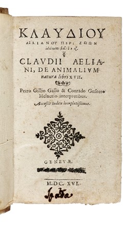 Lotto di 4 piccoli libri seicenteschi.  Aurelius (santo) Augustinus, Claudius Aelianus, Publius Papinius Statius, Vittorio Baldini  - Asta Libri, Autografi e Manoscritti - Libreria Antiquaria Gonnelli - Casa d'Aste - Gonnelli Casa d'Aste