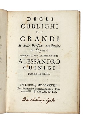 Lotto di opere stampate dai Marescandoli di Lucca.  - Asta Libri, Autografi e Manoscritti - Libreria Antiquaria Gonnelli - Casa d'Aste - Gonnelli Casa d'Aste