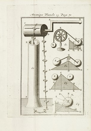  Ozanam Jacques : Mchanique o il est trait des machines simples & composes... Meccanica, Fisica  M. De Rozoi  - Auction Books, autographs and manuscripts - Libreria Antiquaria Gonnelli - Casa d'Aste - Gonnelli Casa d'Aste