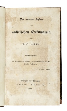  List Friedrich : Das nationale System der politischen Oekonomie...  - Asta Libri, autografi e manoscritti - Libreria Antiquaria Gonnelli - Casa d'Aste - Gonnelli Casa d'Aste