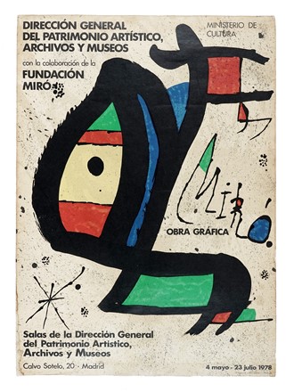 Joan Mir�  (Montroig, 1893 - Palma di Majorca, 1983) : Lotto composto di 2 manifesti e 1 incisione.  - Asta Arte Antica, Moderna e Contemporanea - Libreria Antiquaria Gonnelli - Casa d'Aste - Gonnelli Casa d'Aste
