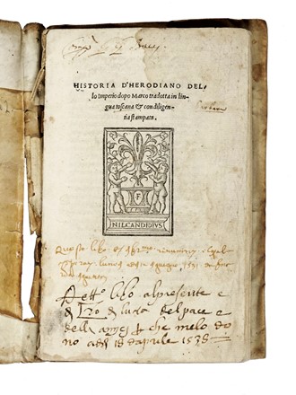  Herodianus Syrus : Historia d'Herodiano dello imperio dopo Marco tradotta in lingua toscana...  Antonio Francini  - Asta Libri, autografi e manoscritti - Libreria Antiquaria Gonnelli - Casa d'Aste - Gonnelli Casa d'Aste
