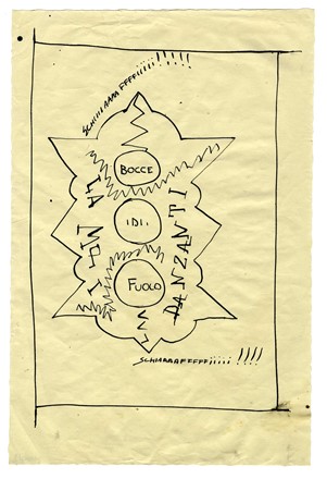  Autori vari : Lotto composto di 3 disegni futuristi.  - Asta Arte Antica, Moderna e Contemporanea - Libreria Antiquaria Gonnelli - Casa d'Aste - Gonnelli Casa d'Aste