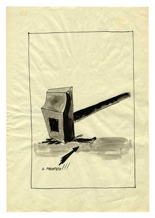  Autori vari : Lotto composto di 5 disegni.  Nerino Nannetti (Neri)  (Firenze, 1889 - 1982), Bruno Munari  (Milano, 1907 - 1998)  - Asta Arte Antica, Moderna e Contemporanea - Libreria Antiquaria Gonnelli - Casa d'Aste - Gonnelli Casa d'Aste
