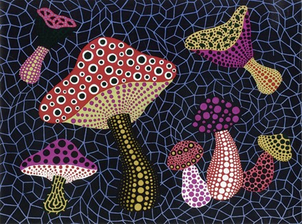  Yayoi Kusama  (Matsumoto, 1929) [da] : Pumpkins and mushrooms. Lotto composto di 7 incisioni.  - Asta Arte Antica, Moderna e Contemporanea - Libreria Antiquaria Gonnelli - Casa d'Aste - Gonnelli Casa d'Aste