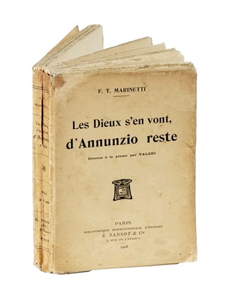  Marinetti Filippo Tommaso : Dedica autografa su libro Les Dieux s'en vont, d'Annunzio reste. Letteratura italiana, Letteratura  - Auction Books, Autographs and Manuscripts - Libreria Antiquaria Gonnelli - Casa d'Aste - Gonnelli Casa d'Aste