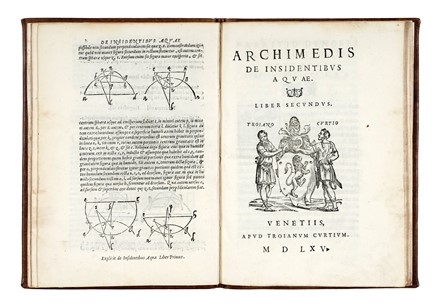 Archimedes : De insidentibus aquae. Idrologia, Fisica, Scienze tecniche e matematiche, Scienze tecniche e matematiche  Niccol� Tartaglia  - Auction Books, Autographs and Manuscripts - Libreria Antiquaria Gonnelli - Casa d'Aste - Gonnelli Casa d'Aste