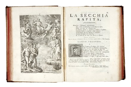  Tassoni Alessandro : La secchia rapita. Poema eroicomico [...] colle dichiarazioni di Gaspare Salviani romano, si aggiungono la prefazione, e le annotazioni di Giannandrea Barotti [...] e la vita del poeta composta da Lodovico Antonio Muratori... Letteratura italiana, Figurato, Letteratura, Collezionismo e Bibliografia  Giovanni Andrea Barotti  (Ficarolo,, 1701 - Ferrara,, 1772), Lodovico Antonio Muratori  - Auction Books, Autographs and Manuscripts - Libreria Antiquaria Gonnelli - Casa d'Aste - Gonnelli Casa d'Aste