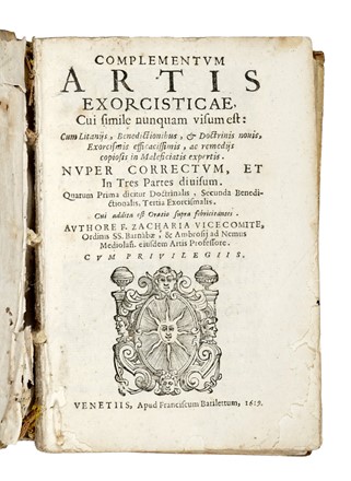  Visconti Zaccaria : Complementum Artis exorcistica&egrave;  - Asta Libri, autografi e manoscritti - Libreria Antiquaria Gonnelli - Casa d'Aste - Gonnelli Casa d'Aste