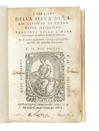 Mexia Pedro : I tre libri della selva di varia lettione... Umanesimo, Storia, Filosofia, Scienze naturali, Costume e moda, Filosofia, Storia, Diritto e Politica, Arte  - Auction Books, Autographs and Manuscripts - Libreria Antiquaria Gonnelli - Casa d'Aste - Gonnelli Casa d'Aste