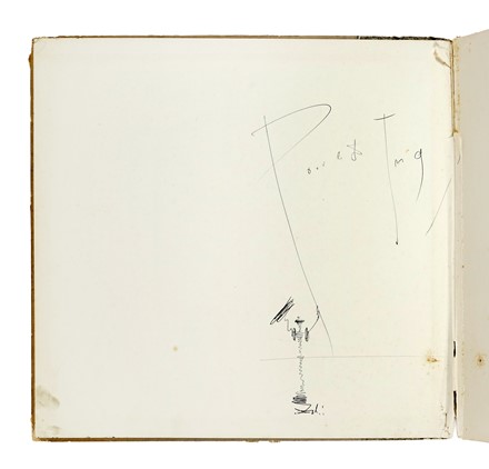  Dal� Salvador : Schizzo con dedica su libro Dal�: a Study of his Life and Work del 1958. Arte  - Auction Books, Autographs and Manuscripts - Libreria Antiquaria Gonnelli - Casa d'Aste - Gonnelli Casa d'Aste