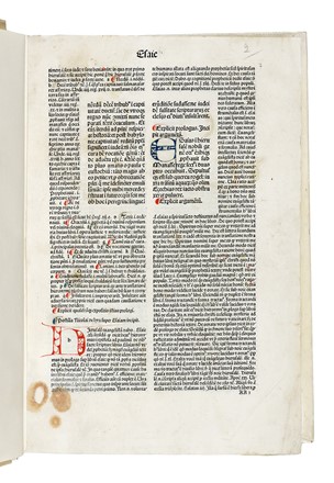  Nicolaus de Lyra : [Biblia latina cum postillis Nicolai de Lyra et expositionibus Guillelmi Britonis in omnes prologos S. Hieronymi et additionibus Pauli Burgensis replicisque Matthiae Doering]. Bibbia, Religione, Miniatura, Religione, Collezionismo e Bibliografia  - Auction Books, Autographs and Manuscripts - Libreria Antiquaria Gonnelli - Casa d'Aste - Gonnelli Casa d'Aste