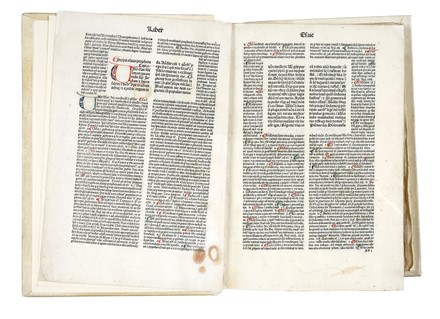  Nicolaus de Lyra : [Biblia latina cum postillis Nicolai de Lyra et expositionibus Guillelmi Britonis in omnes prologos S. Hieronymi et additionibus Pauli Burgensis replicisque Matthiae Doering]. Bibbia, Religione, Miniatura, Religione, Collezionismo e Bibliografia  - Auction Books, Autographs and Manuscripts - Libreria Antiquaria Gonnelli - Casa d'Aste - Gonnelli Casa d'Aste