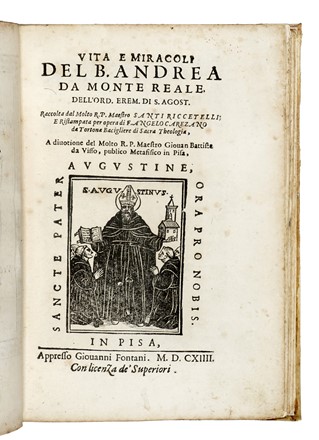  Frigerio Ambrogio : Vita e miracoli del gloriosissimo S. Nicola di Tolentino... Agiografia  - Auction Books, Autographs and Manuscripts - Libreria Antiquaria Gonnelli - Casa d'Aste - Gonnelli Casa d'Aste
