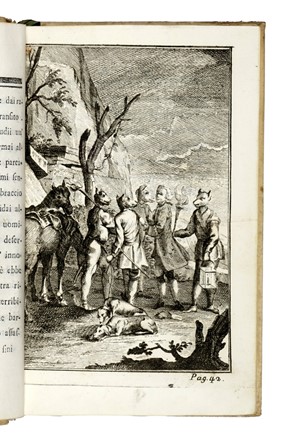  Seriman Zaccaria : Viaggi di Enrico Wanton alle terre incognite australi, ed ai regni delle scimie, e de' cinocefali nuovamente tradotti da un manoscritto inglese. Tomo I [-IV]. Geografia e viaggi, Figurato  - Auction Books, Autographs and Manuscripts - Libreria Antiquaria Gonnelli - Casa d'Aste - Gonnelli Casa d'Aste
