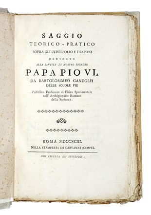 Gandolfi Bartolommeo : Saggio teorico pratico sopra gli ulivi l'olio e i saponi...  - Asta Libri, autografi e manoscritti - Libreria Antiquaria Gonnelli - Casa d'Aste - Gonnelli Casa d'Aste