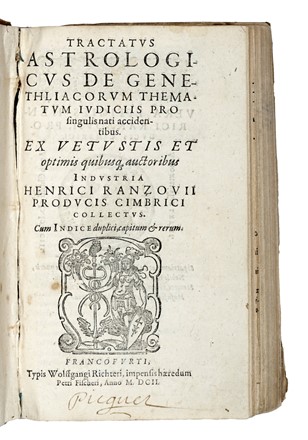  Rantzau Henrik : Tractatus astrologicus de genethliacorum thematum iudiciis pro singulis nati accidentibus.  - Asta Libri, autografi e manoscritti - Libreria Antiquaria Gonnelli - Casa d'Aste - Gonnelli Casa d'Aste