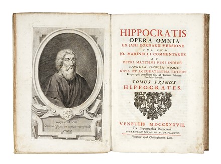  Hippocrates : Opera omnia [...] Tomus primus (-tertius). Medicina  Giovanni Marinelli  - Auction Books, Autographs and Manuscripts - Libreria Antiquaria Gonnelli - Casa d'Aste - Gonnelli Casa d'Aste