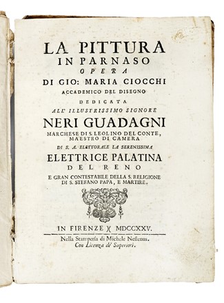  Ciocchi Giovanni Maria : La pittura in Parnaso? Arte, Pittura, Scultura, Arte, Arte  - Auction Books, Autographs and Manuscripts - Libreria Antiquaria Gonnelli - Casa d'Aste - Gonnelli Casa d'Aste