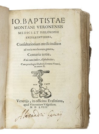  Da Monte Giovanni Battista : Consultationum medicinalium ad varia morborum genera... Medicina  - Auction Books, Autographs and Manuscripts - Libreria Antiquaria Gonnelli - Casa d'Aste - Gonnelli Casa d'Aste