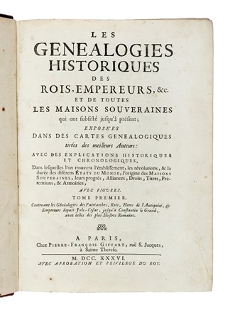  Hubner Johan : Les genealogies historiques des rois, empereurs... Araldica, Figurato, Storia, Diritto e Politica, Collezionismo e Bibliografia  - Auction Books, Autographs and Manuscripts - Libreria Antiquaria Gonnelli - Casa d'Aste - Gonnelli Casa d'Aste