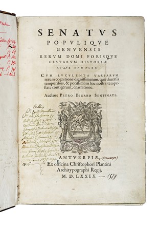  Bizzarri Pietro : Senatus populique Genuensis rerum domi forisque gestarum historiae atque annales... Storia, Storia locale, Americana, Colombiana, Storia, Diritto e Politica, Storia, Diritto e Politica, Storia, Diritto e Politica, Geografia e viaggi  - Auction Books, Autographs and Manuscripts - Libreria Antiquaria Gonnelli - Casa d'Aste - Gonnelli Casa d'Aste