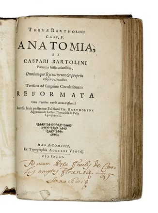  Bartholin Thomas : Anatomia, ex Caspari Bartolini Parentis Institutionibus... Tertium ad sanguinis Circulationem Reformata... Anatomia, Medicina, Chirurgia, Medicina, Medicina  - Auction Books, Autographs and Manuscripts - Libreria Antiquaria Gonnelli - Casa d'Aste - Gonnelli Casa d'Aste