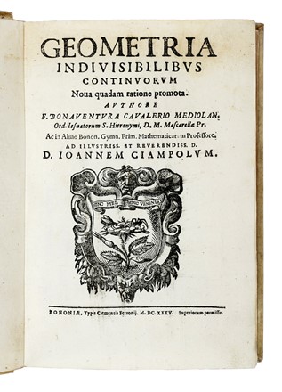  Cavalieri Bonaventura : Geometria indivisibilibus continuorum nova quadam ratione promota...  - Asta Libri, autografi e manoscritti - Libreria Antiquaria Gonnelli - Casa d'Aste - Gonnelli Casa d'Aste