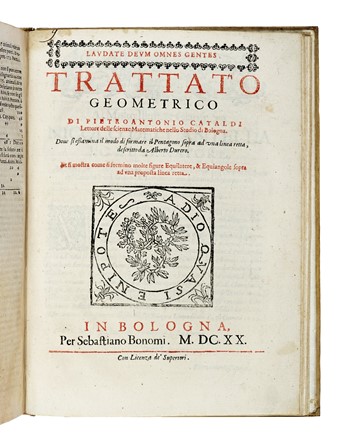  Cataldi Pietro Antonio : Trattato della quadratura del cerchio dove si esamina un nuovo modo di quadrarlo per numeri... Geometria, Scienze tecniche e matematiche, Scienze tecniche e matematiche  - Auction Books, Autographs and Manuscripts - Libreria Antiquaria Gonnelli - Casa d'Aste - Gonnelli Casa d'Aste