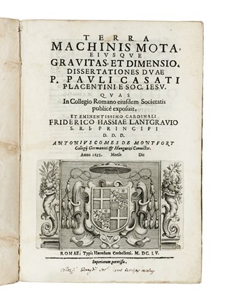  Casati Paolo : Terra machinis mota, eiusque gravitas, et dimensio, dissertationes duae... Astronomia, Fisica, Galileiana, Gesuitica, Scienze tecniche e matematiche, Scienze tecniche e matematiche, Scienze tecniche e matematiche, Religione  Galileo Galilei  (1564 - 1642), Marin Mersenne  (1588 - 1648), Paul Guldin  (1577 - 1643)  - Auction Books, Autographs and Manuscripts - Libreria Antiquaria Gonnelli - Casa d'Aste - Gonnelli Casa d'Aste