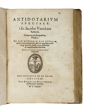  Wecker Johann Jacob : Antidotarium generale...  - Auction Libri, Autografi e Manoscritti - Libreria Antiquaria Gonnelli - Casa d'Aste - Gonnelli Casa d'Aste