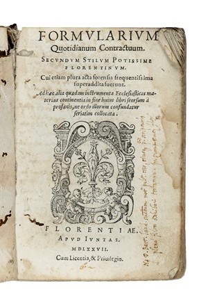  Florarius Albertus : Formularium Quotidianum Contractuum...  - Asta Libri, autografi e manoscritti - Libreria Antiquaria Gonnelli - Casa d'Aste - Gonnelli Casa d'Aste