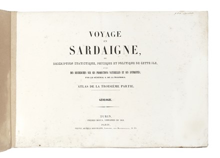  Della Marmora Alberto : Voyage en Sardaigne [...] Atlas de la troisieme partie. Geologie. Geografia e viaggi, Atlanti, Geografia e viaggi  - Auction Books, Autographs and Manuscripts - Libreria Antiquaria Gonnelli - Casa d'Aste - Gonnelli Casa d'Aste