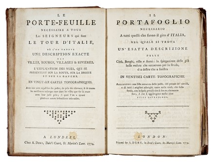 Le porte-feuille necessaire a tous les seigneurs qui font le tour d'Italie... | Il portafoglio necessario a tutti quelli che fanno il giro d'Italia... Guida illustrata, Geografia e viaggi  - Auction Books, Autographs and Manuscripts - Libreria Antiquaria Gonnelli - Casa d'Aste - Gonnelli Casa d'Aste