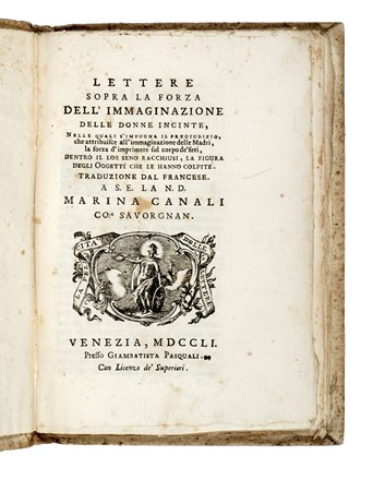  Bellet Isaac : Lettere sopra la forza dell'immaginazione delle donne incinte... Letteratura, Ostetricia  - Auction Books, Autographs and Manuscripts - Libreria Antiquaria Gonnelli - Casa d'Aste - Gonnelli Casa d'Aste