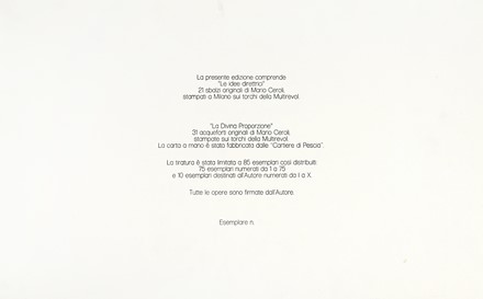  Mario Ceroli  (Castel Frentano, 1938) : Le idee direttrici-La Divina Proporzione.  - Auction Old Masters, Modern and Contemporary Art - Libreria Antiquaria Gonnelli - Casa d'Aste - Gonnelli Casa d'Aste