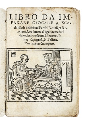  Da Odemira Damiano : Libro da imparare giocare � scachi, et de bellissimi partiti, reuisti & recoretti, & con summa diligentia da molti famosissimi giocatori emendati. In lingua spagnola, & taliana, nouamente stampato. Scacchi, Figurato, Feste - Folklore - Giochi - Sport, Collezionismo e Bibliografia  - Auction Books, Autographs and Manuscripts - Libreria Antiquaria Gonnelli - Casa d'Aste - Gonnelli Casa d'Aste
