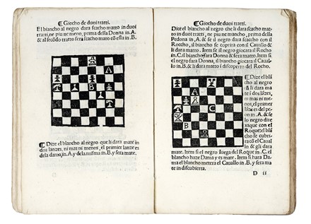  Da Odemira Damiano : Libro da imparare giocare � scachi, et de bellissimi partiti, reuisti & recoretti, & con summa diligentia da molti famosissimi giocatori emendati. In lingua spagnola, & taliana, nouamente stampato. Scacchi, Figurato, Feste - Folklore - Giochi - Sport, Collezionismo e Bibliografia  - Auction Books, Autographs and Manuscripts - Libreria Antiquaria Gonnelli - Casa d'Aste - Gonnelli Casa d'Aste
