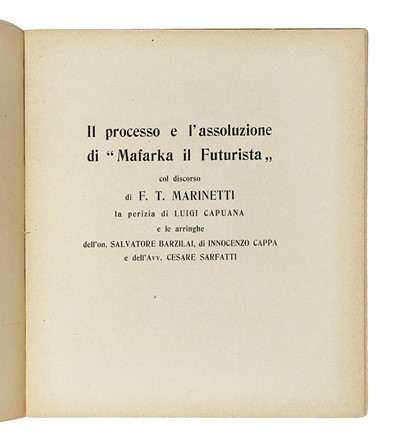 Marinetti Filippo Tommaso : Distruzione. Poema futurista. Futurismo, Arte  - Auction Books, Autographs and Manuscripts - Libreria Antiquaria Gonnelli - Casa d'Aste - Gonnelli Casa d'Aste